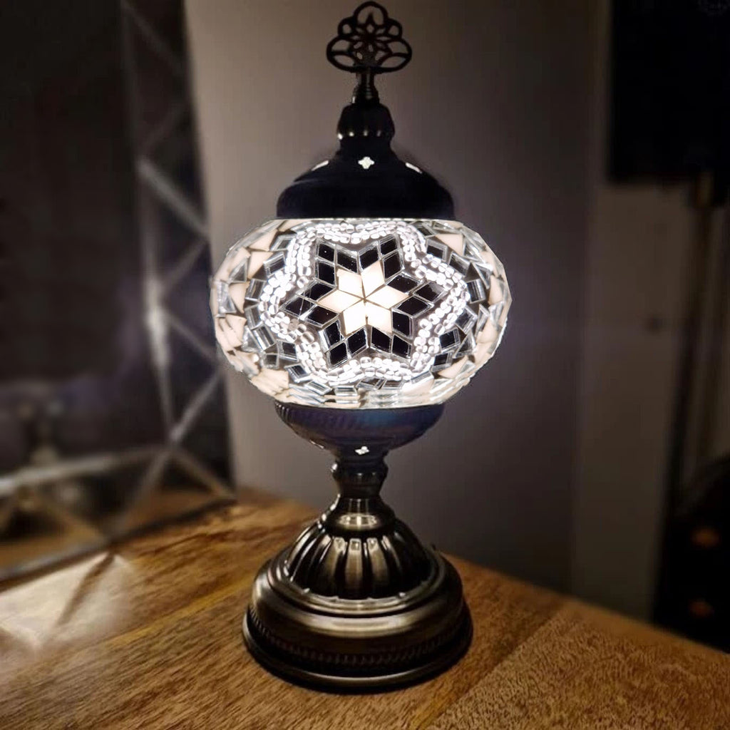 Türkisch-marokkanische Lampe, authentischer Glas-Schreibtisch im Tiffany-Stil, CE-geprüft