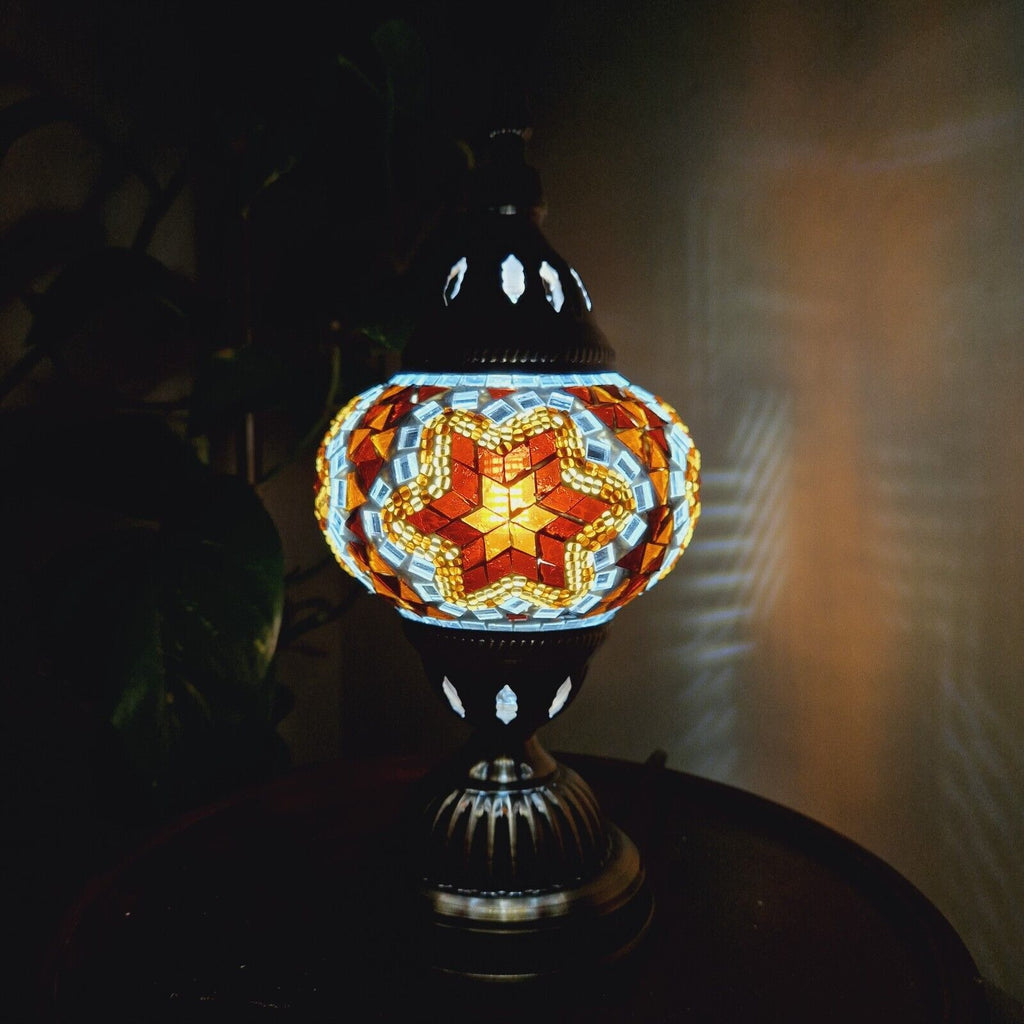 Turkish Moroccan Lamp Light Authentic Tiffany Style Glass Desk Table CE Tested