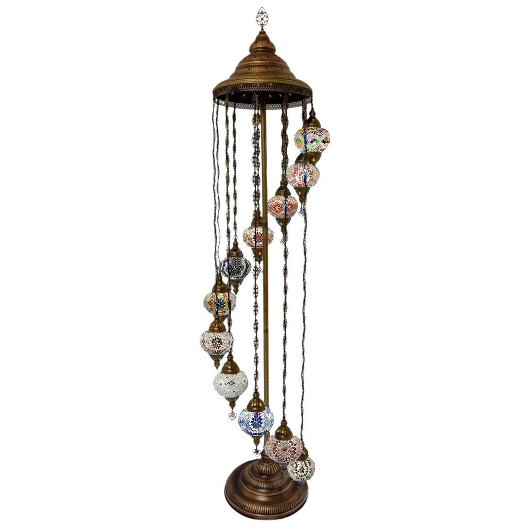 11 Ball Moroccan Turkish Style Floor Lamp with Small Glass GLA13MIX- 2