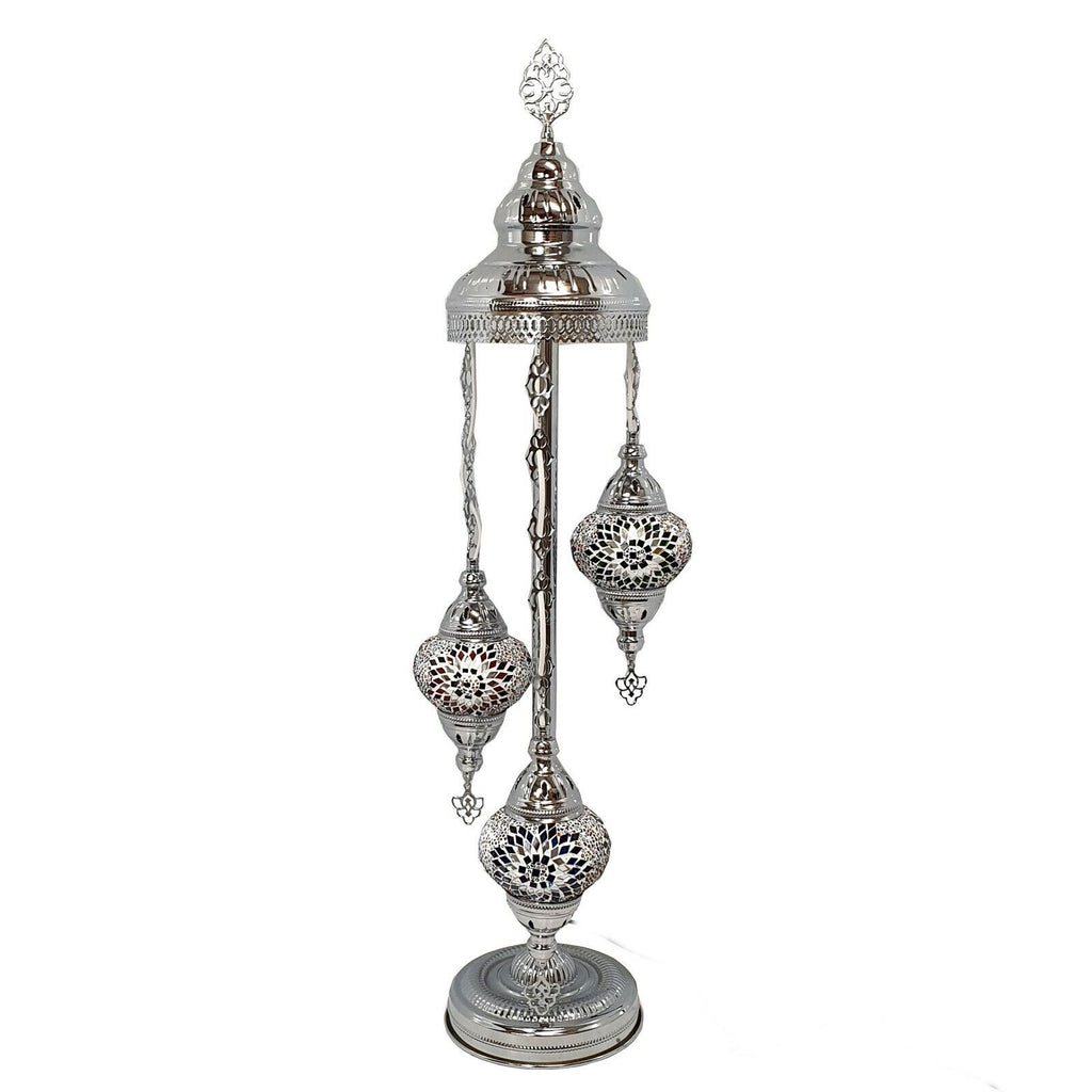 3 Ball Moroccan Turkish Style Silver Floor Lamp S-MIX1
