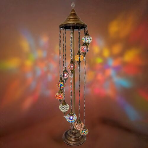11 Ball Moroccan Turkish Style Floor Lamp with Small Glass GLA13MIX- 2