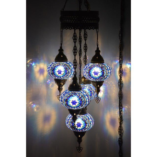 Customize 5 Globe Mosaic Sultan Chandeliers