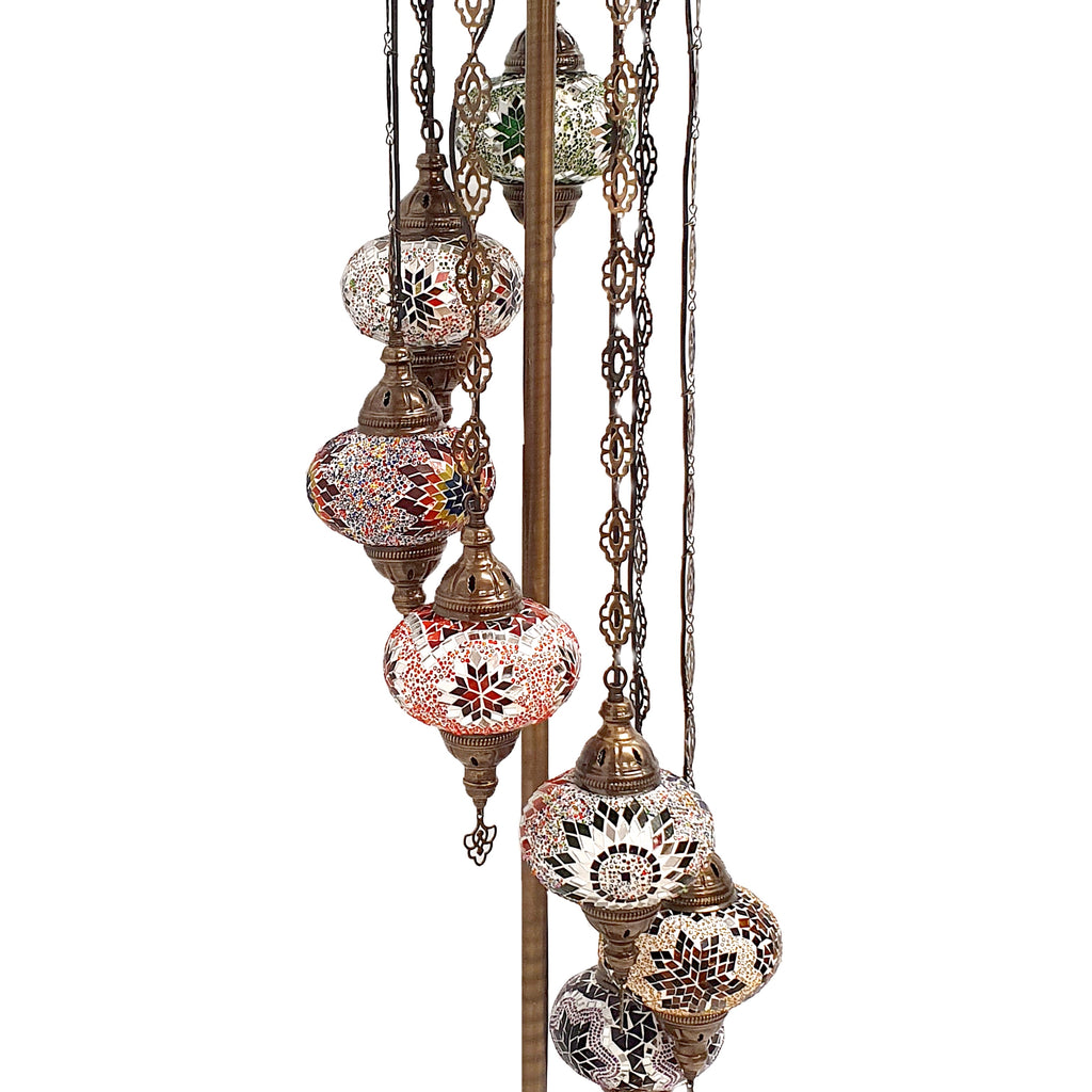 7 Ball Moroccan Turkish Style Floor Lamp with Larger Glass GLA17MC1