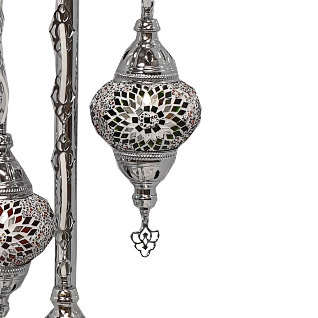 3 Ball Moroccan Turkish Style Silver Floor Lamp S-MIX1