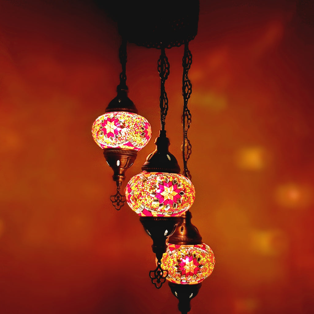 Turkish Chandeliers Moroccan Tiffany Style Glass Mosaic Hanging Lamp