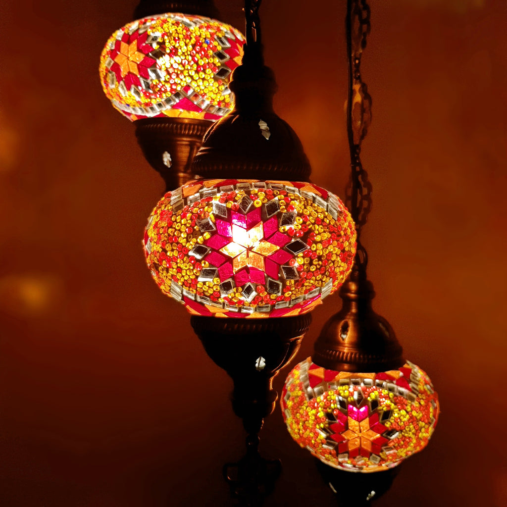 Turkish Chandeliers Moroccan Tiffany Style Glass Mosaic Hanging Lamp
