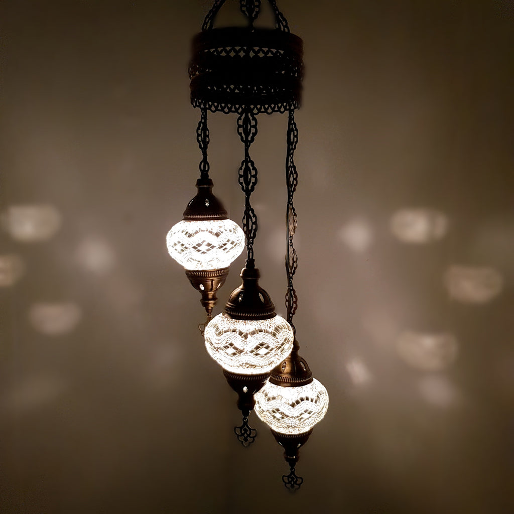 3 Ball Moroccan Turkish Style Chandelier W10