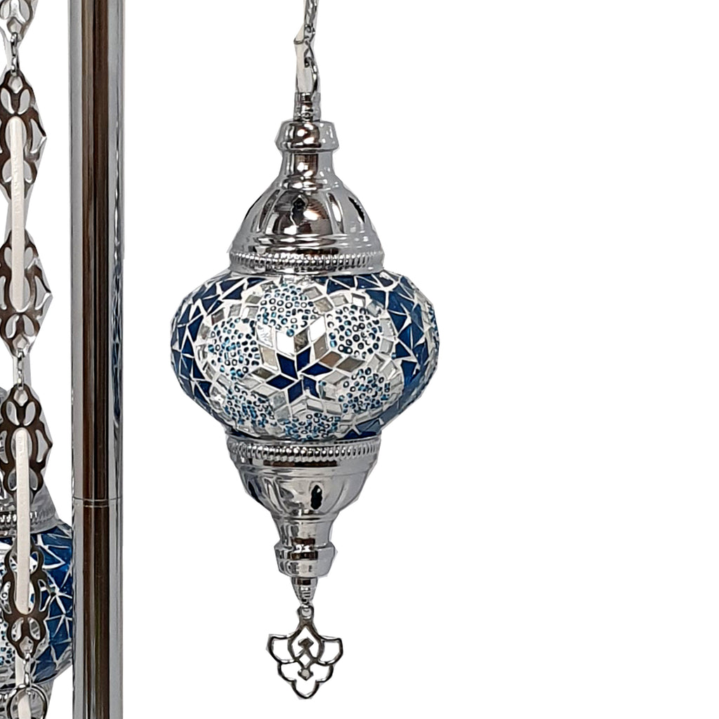 3 Ball Moroccan Turkish Style Silver Floor Lamp S-B4A