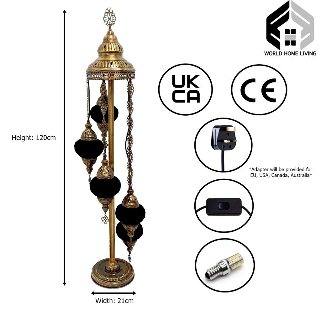 5 Ball Moroccan Turkish Style Floor Lamp MIX-1