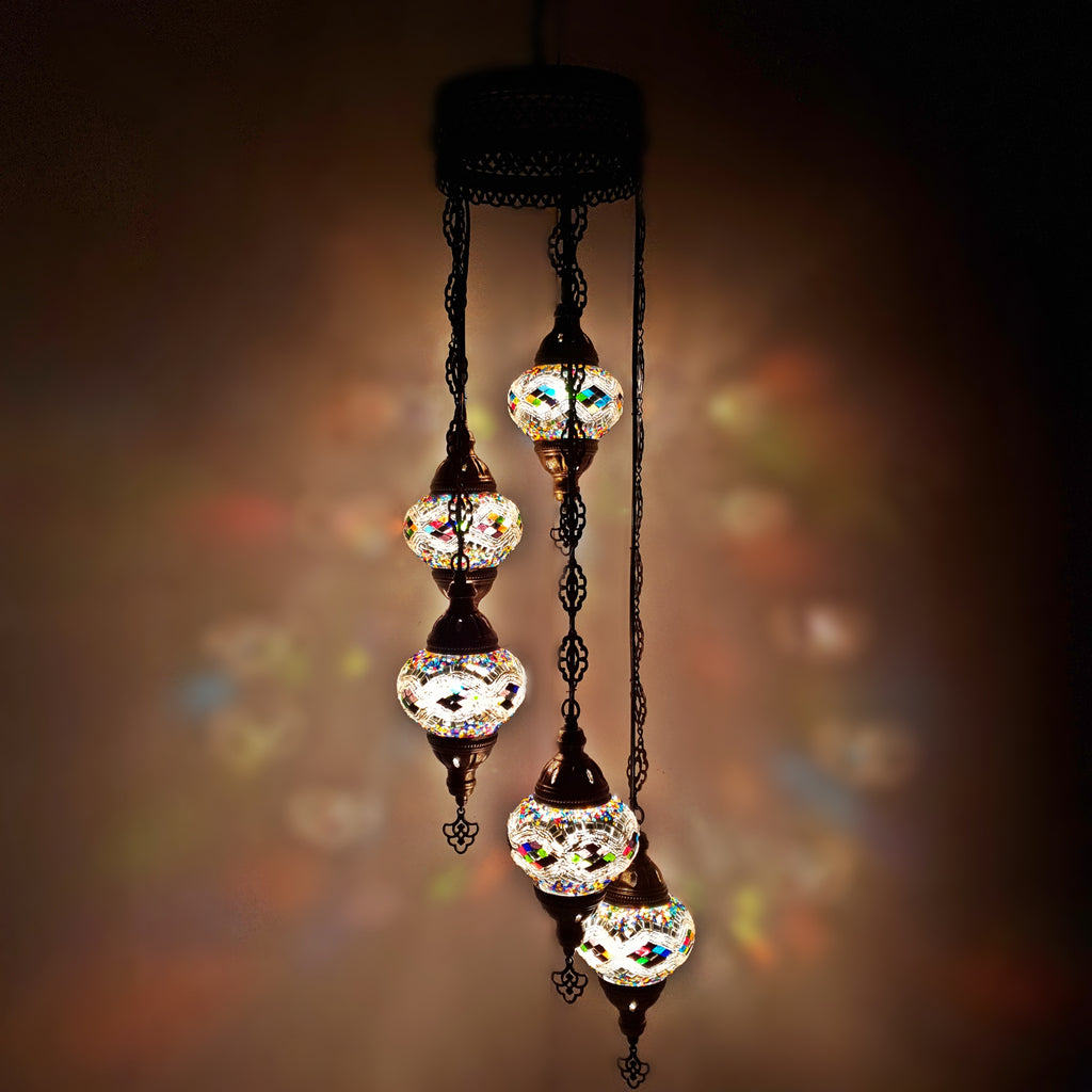 Candelabro de estilo turco marroquí de 5 bolas MC11