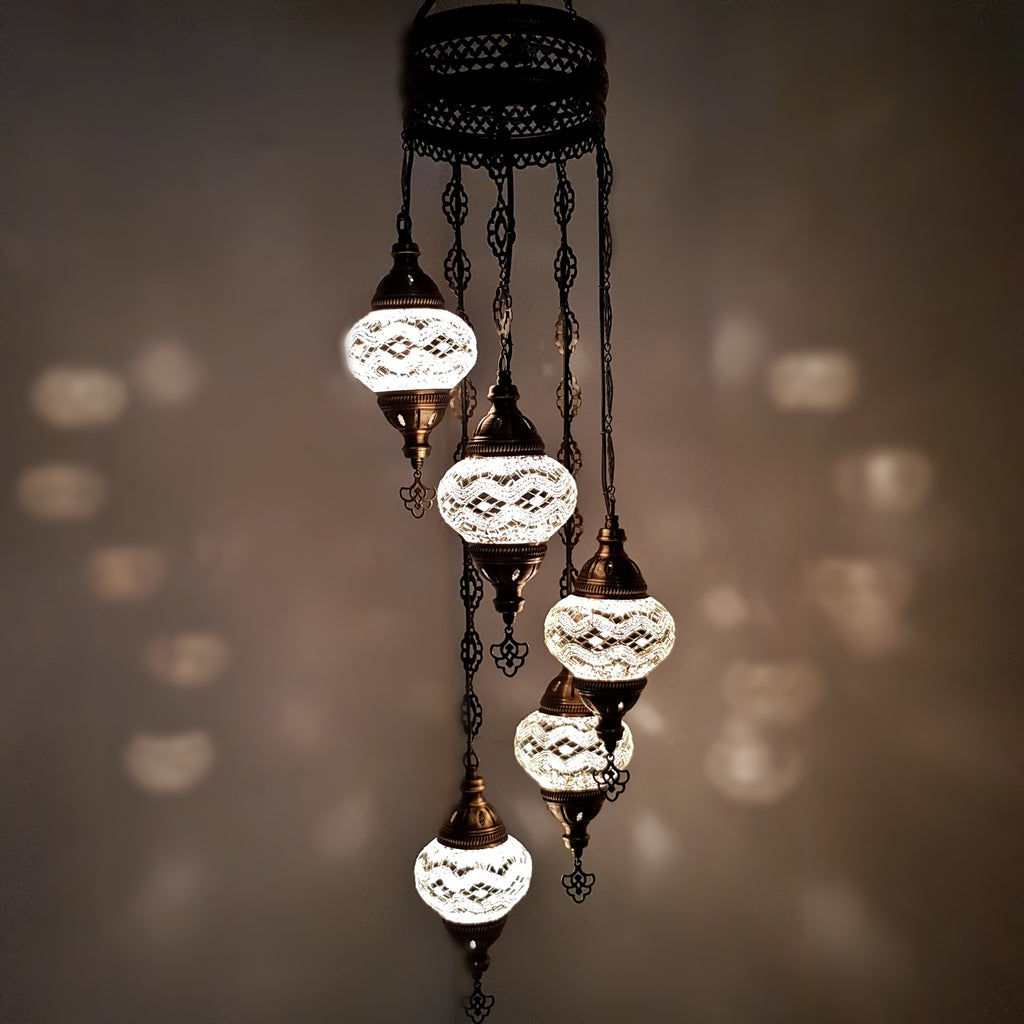 5 Ball Moroccan Turkish Style Chandelier W10