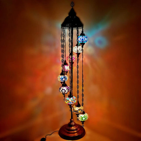 9 Ball Moroccan Turkish Style Floor Lamp Large Glass GLA17MC1