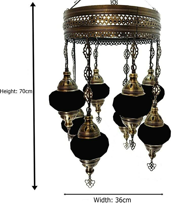 8 Ball Turkish Moroccan Style Chandelier White Mix