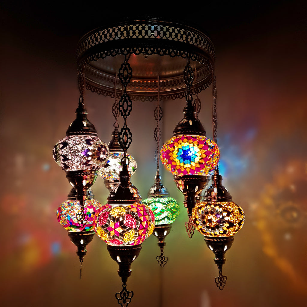 8 Ball Turkish Moroccan Style Chandelier MIX