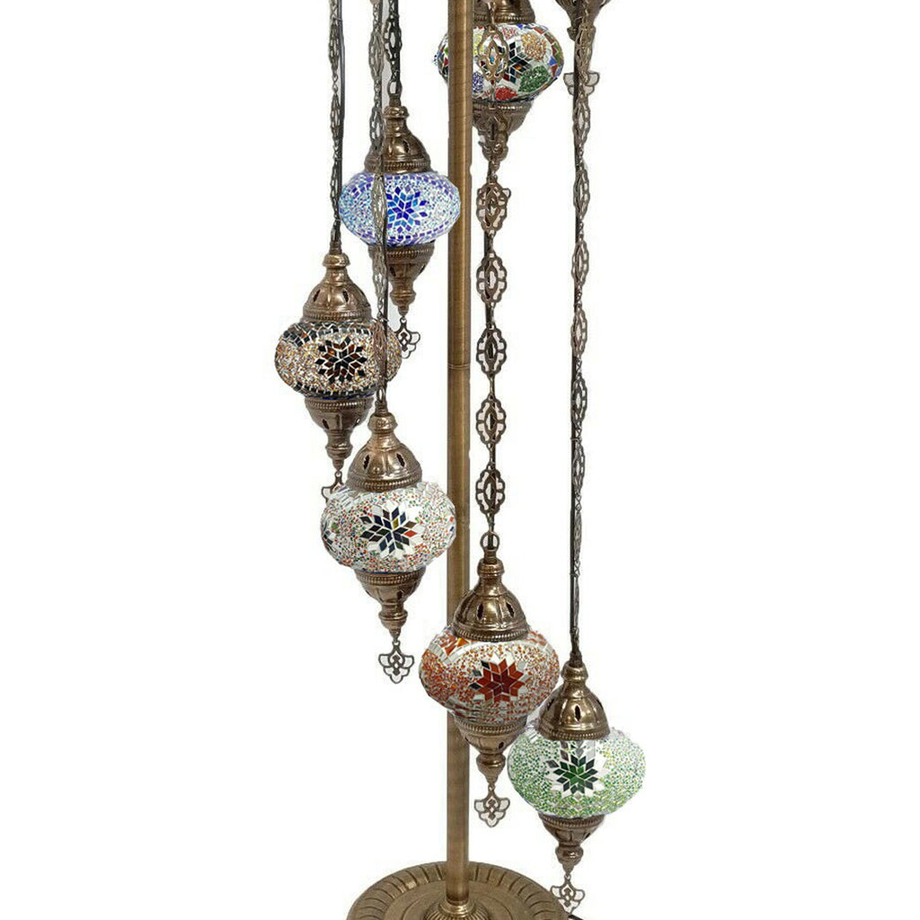 7 Ball Moroccan Turkish Style Floor Lamp with Larger Glass GLA17MC2