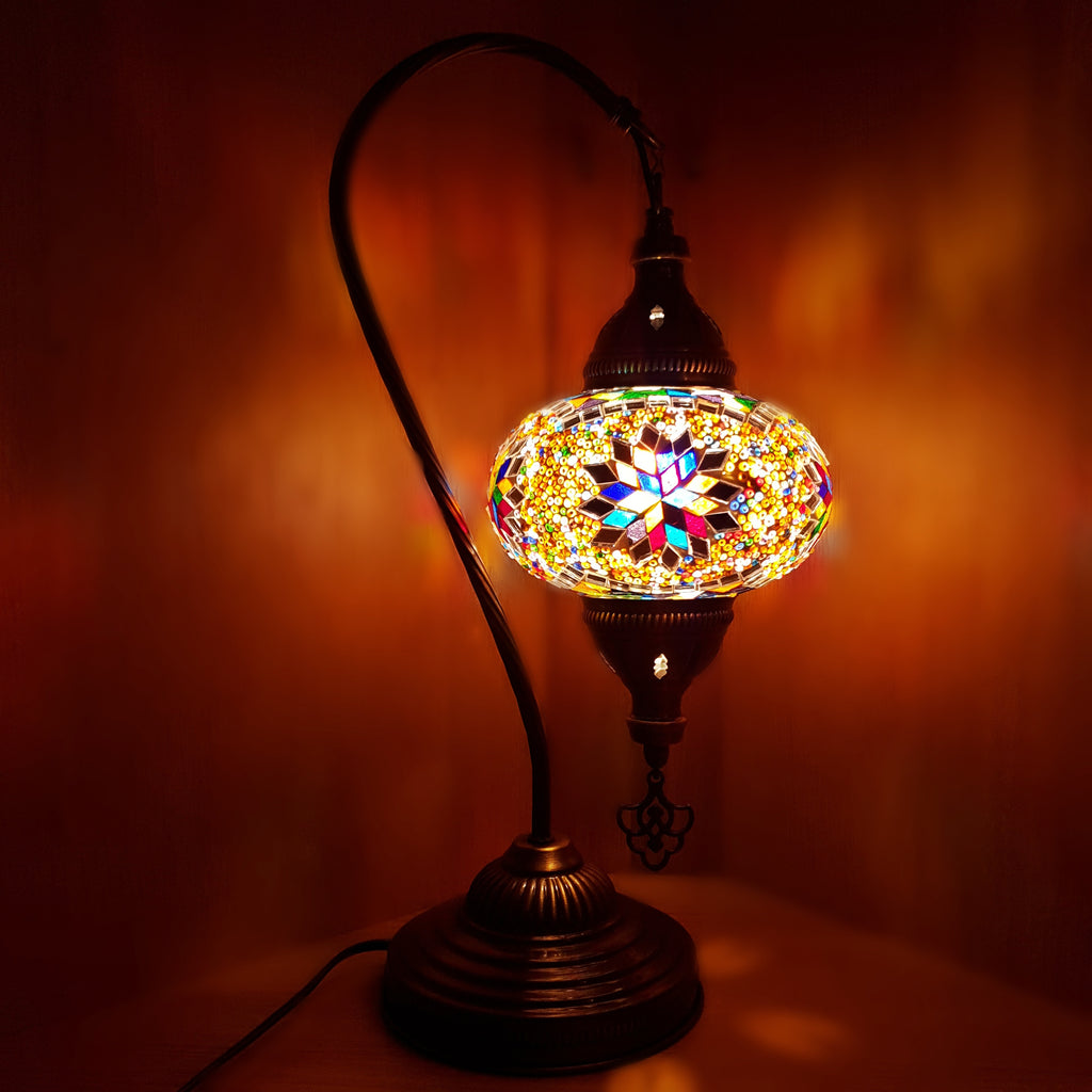 Turkish Mosaic Moroccan Lamp Light Tiffany Style Glass Desk Table CE Tested
