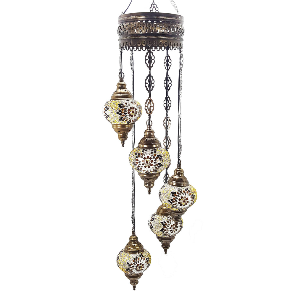 Turkish Chandeliers Moroccan Tiffany Style Glass Mosaic Hanging Lamp