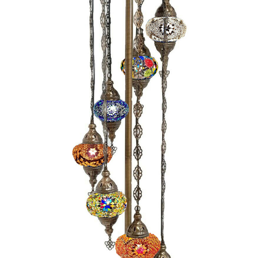 7 Ball Moroccan Turkish Style Floor Lamp with Larger Glass GLA17MC2