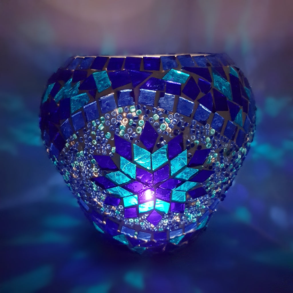 Portavelas votivos hechos a mano BLUE1