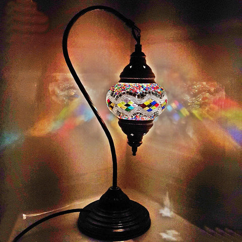 Türkisches Mosaik marokkanische Lampe Licht Tiffany Stil Glas Schreibtisch Tisch CE-geprüft