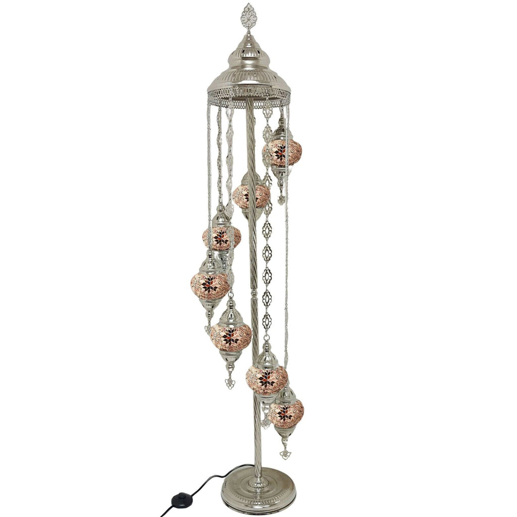 7 Ball Moroccan Turkish Style Silver Floor Lamp S-MC4