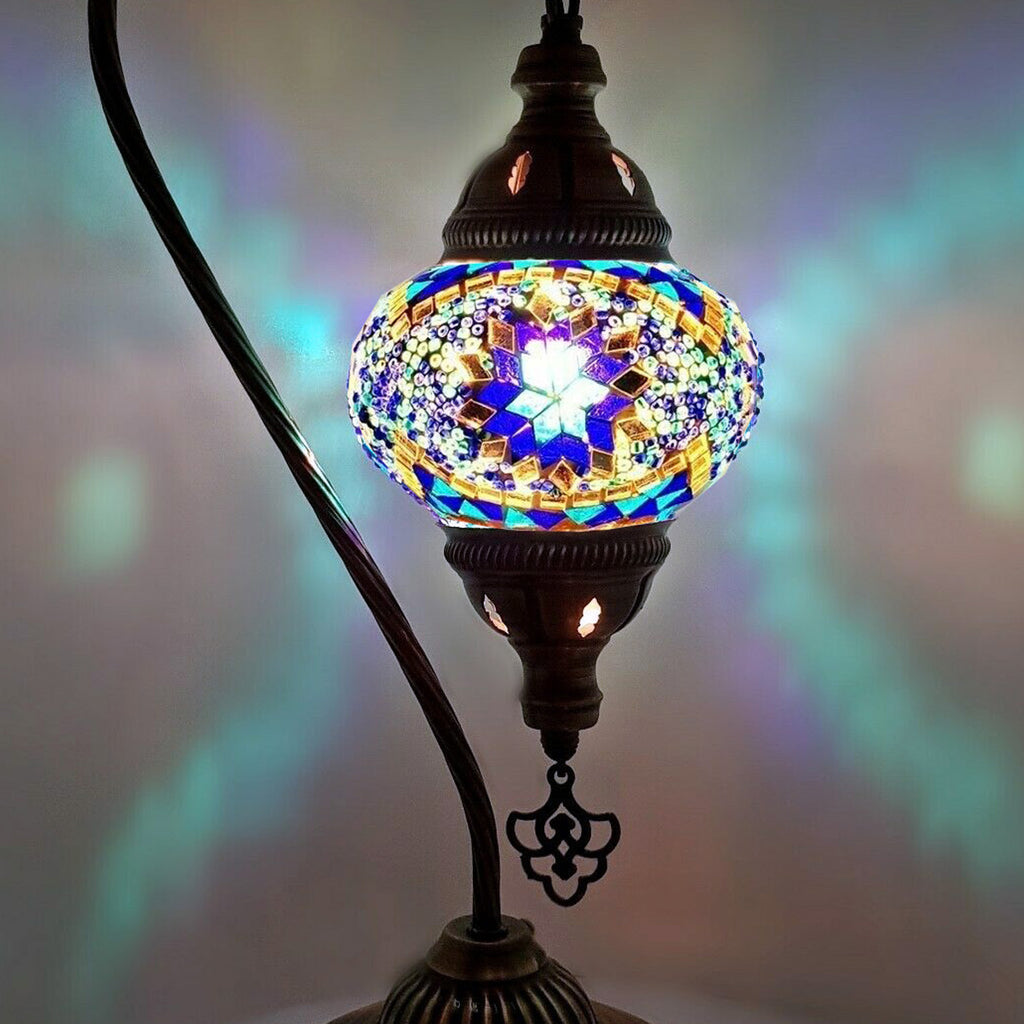 Türkisches Mosaik marokkanische Lampe Licht Tiffany Stil Glas Schreibtisch Tisch CE-geprüft