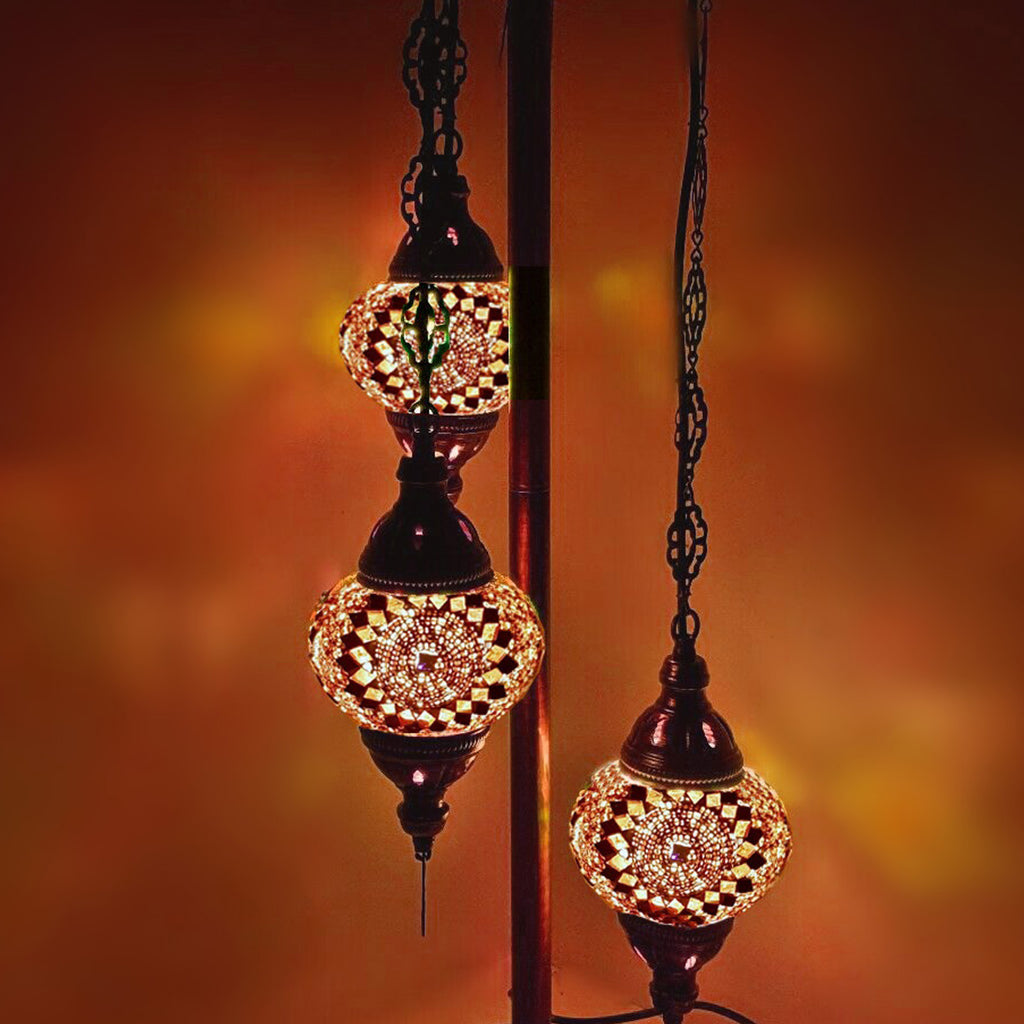 World Home Living Turkish Moroccan Floor Lamp Electric Light Eastern Bohemian Decorative Mosaic Glass CE certified