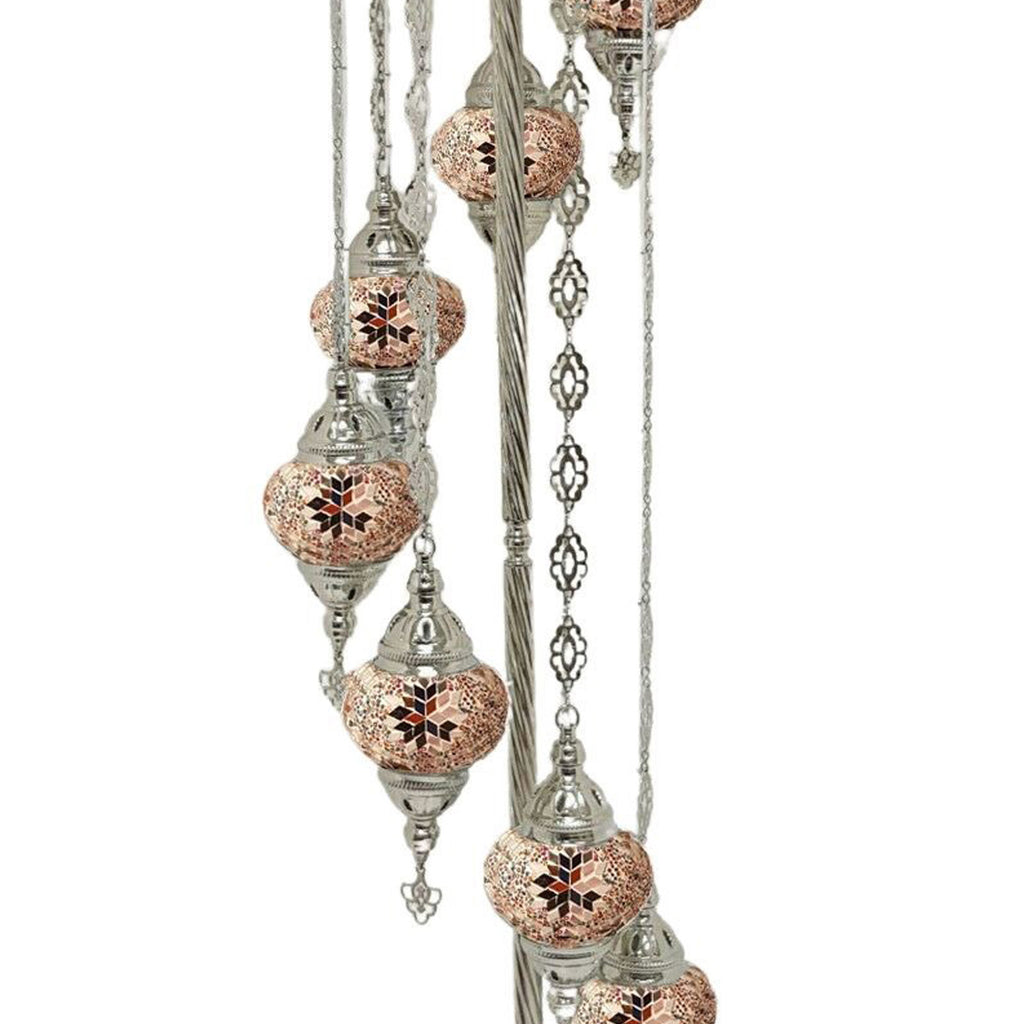 7 Ball Moroccan Turkish Style Silver Floor Lamp S-MC4