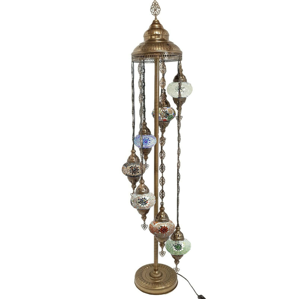 7 Ball Moroccan Turkish Style Floor Lamp with Larger Glass GLA17MC2