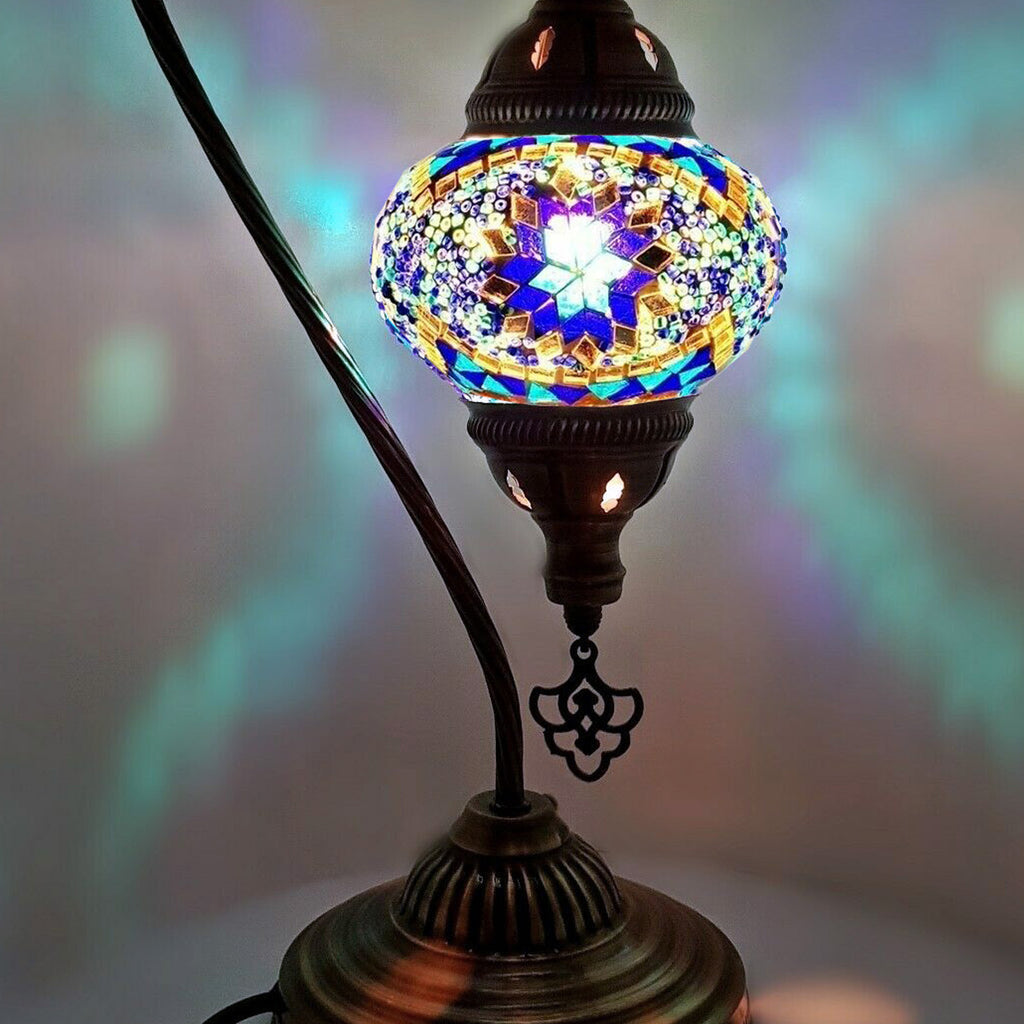 Türkisches Mosaik marokkanische Lampe Licht Tiffany Stil Glas Schreibtisch Tisch CE-geprüft