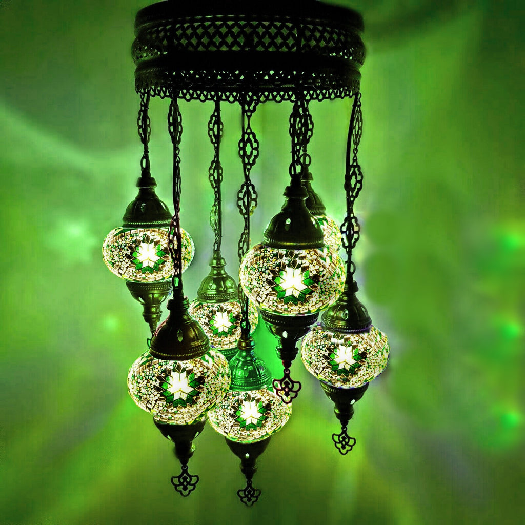 7 Ball Moroccan Turkish Style Chandelier GR1