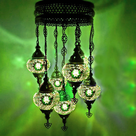 7 Ball Moroccan Turkish Style Chandelier GR1