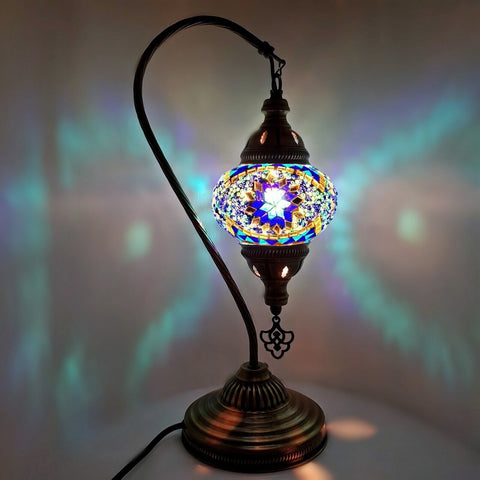 Turkish Mosaic Moroccan Lamp Light Tiffany Style Glass Desk Table CE Tested