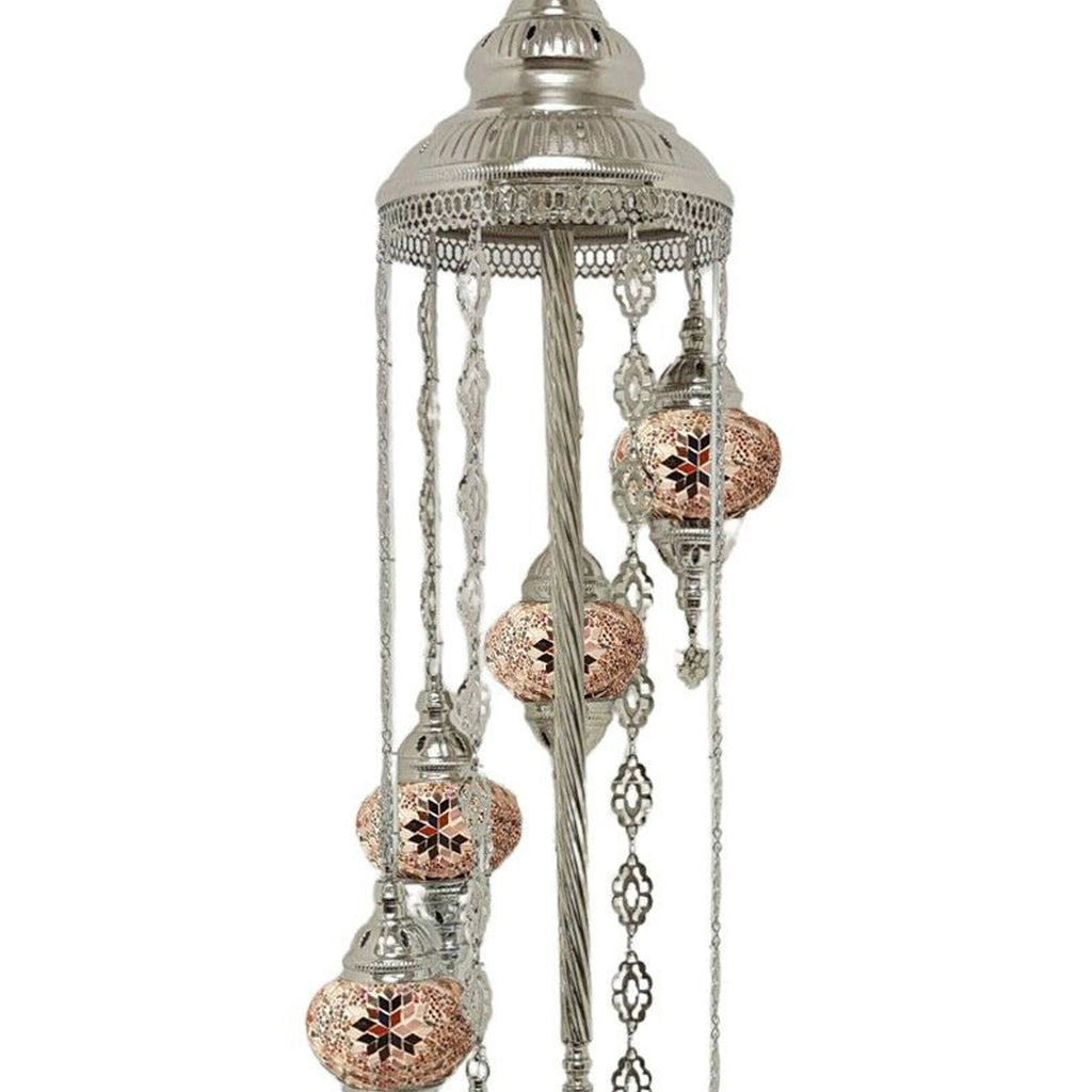 7 Ball Moroccan Turkish Style Silver Floor Lamp S-MC4