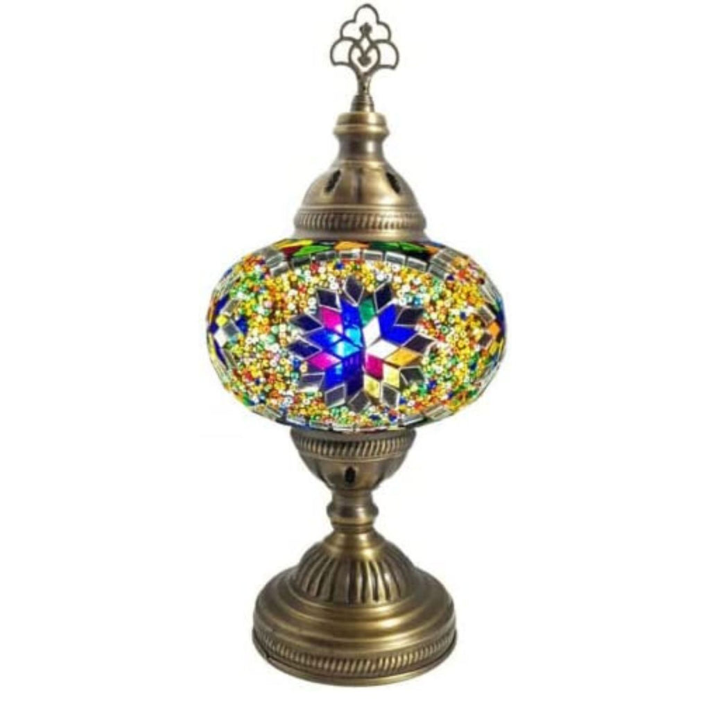Battery Operated Mosaic Turkish  Table Lamp LARGE GLASS - MC4