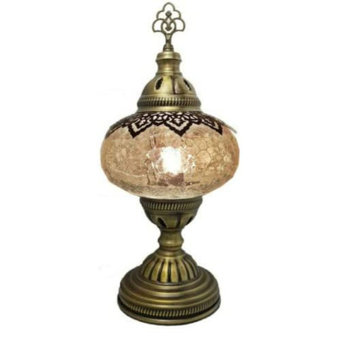 Battery Operated Mosaic Turkish  Table Lamp LARGE GLASS - OTO