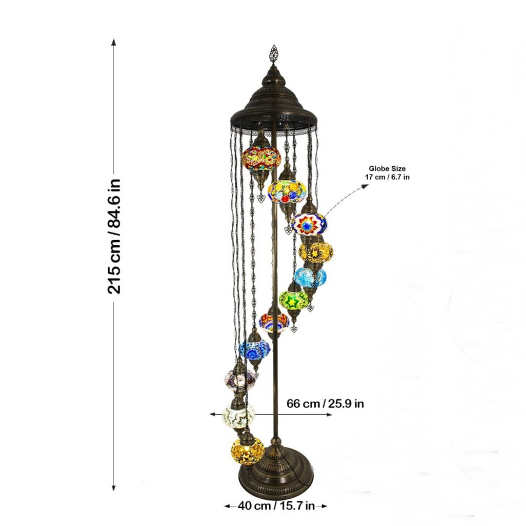Personaliza lámparas de pie de 11 globos marroquíes turcos