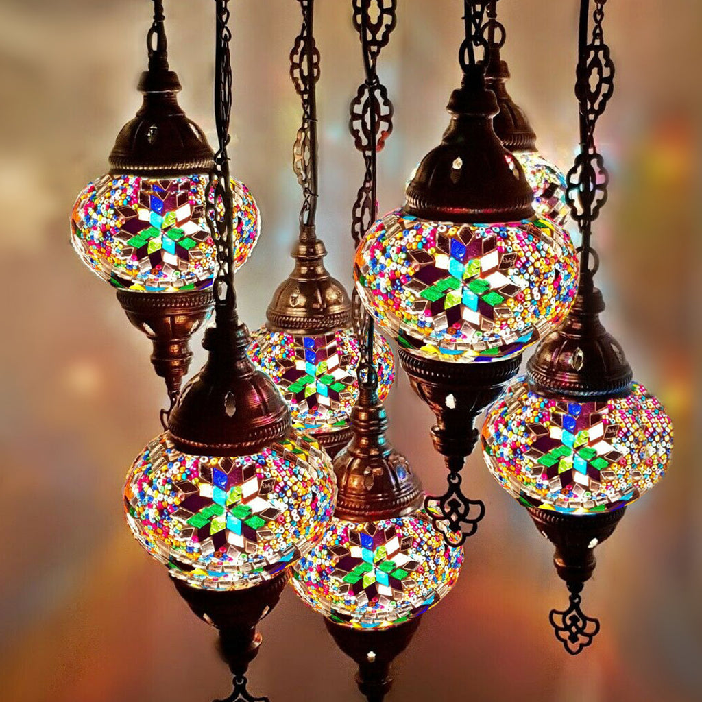 7 Ball Moroccan Turkish Style Chandelier MC4