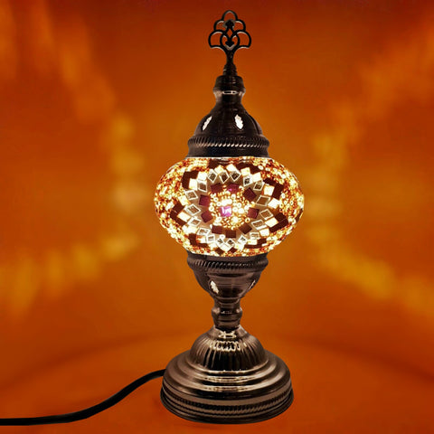 Moroccan Turkish Silver Mosaic Table Lamp