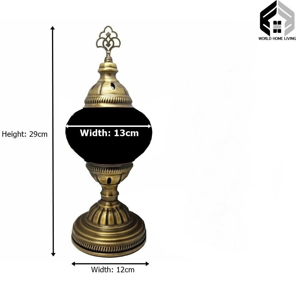 Battery Operated Mosaic Turkish  Table Lamp MEDIUM GLASS - MC8