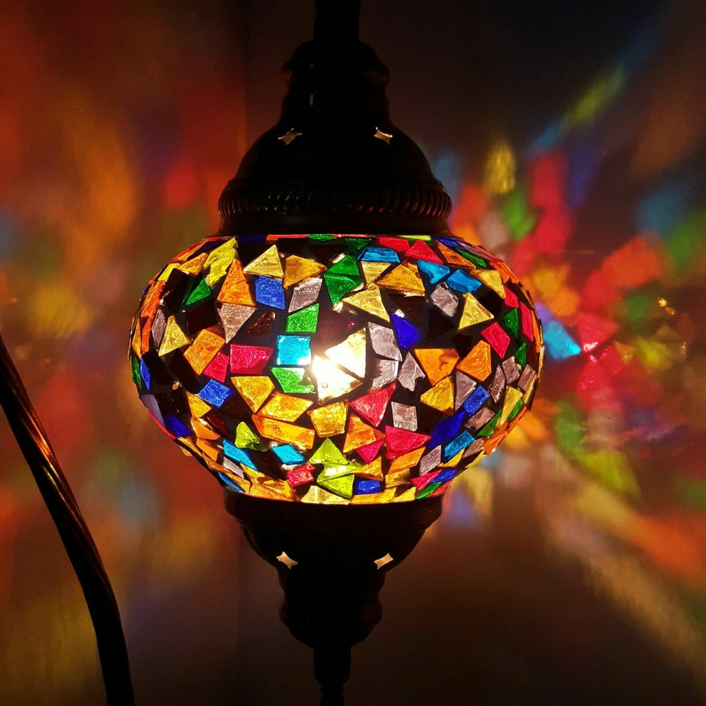 Türkisches Mosaik marokkanische Lampe Licht Tiffany Stil Glas Schreibtisch Tisch CE-geprüft