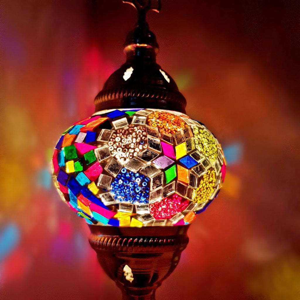 Marokkanische türkische Silbermosaik-Tischlampe