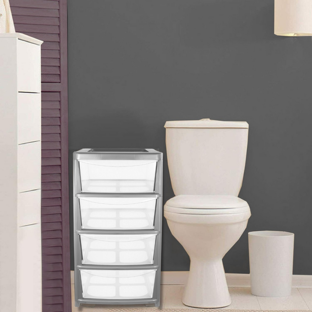 GRANDE 4 CAJONES GRIS - MÓDULO TORRE CARRO CÓMODA CAJÓN ESCUELA OFICINA HOGAR