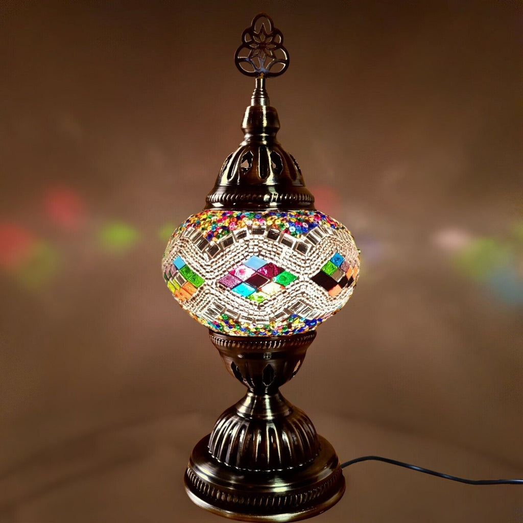 Turkish Moroccan Lamp Light Authentic Tiffany Style Glass Desk Table CE Tested