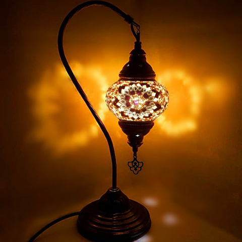 Türkisches Mosaik marokkanische Lampe Licht Tiffany Stil Glas Schreibtisch Tisch CE-geprüft