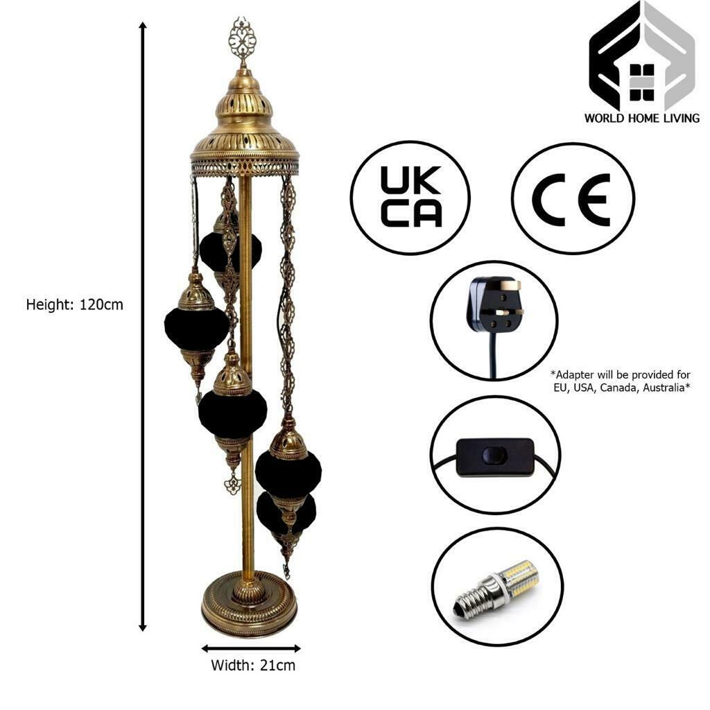5 Ball Moroccan Turkish Style Floor Lamp MC7
