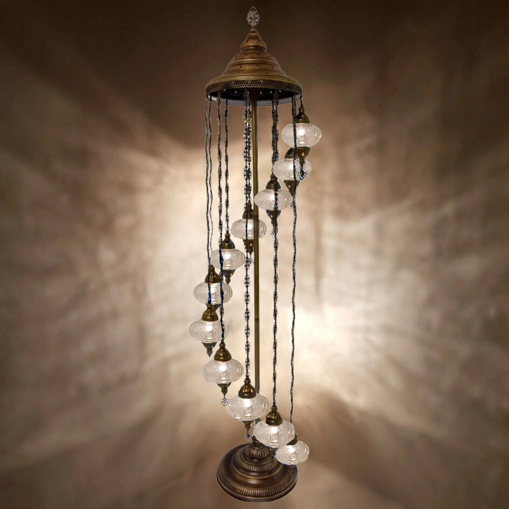 11 Ball Moroccan Turkish Style Floor Lamp with Larger Glass GLA17OTO