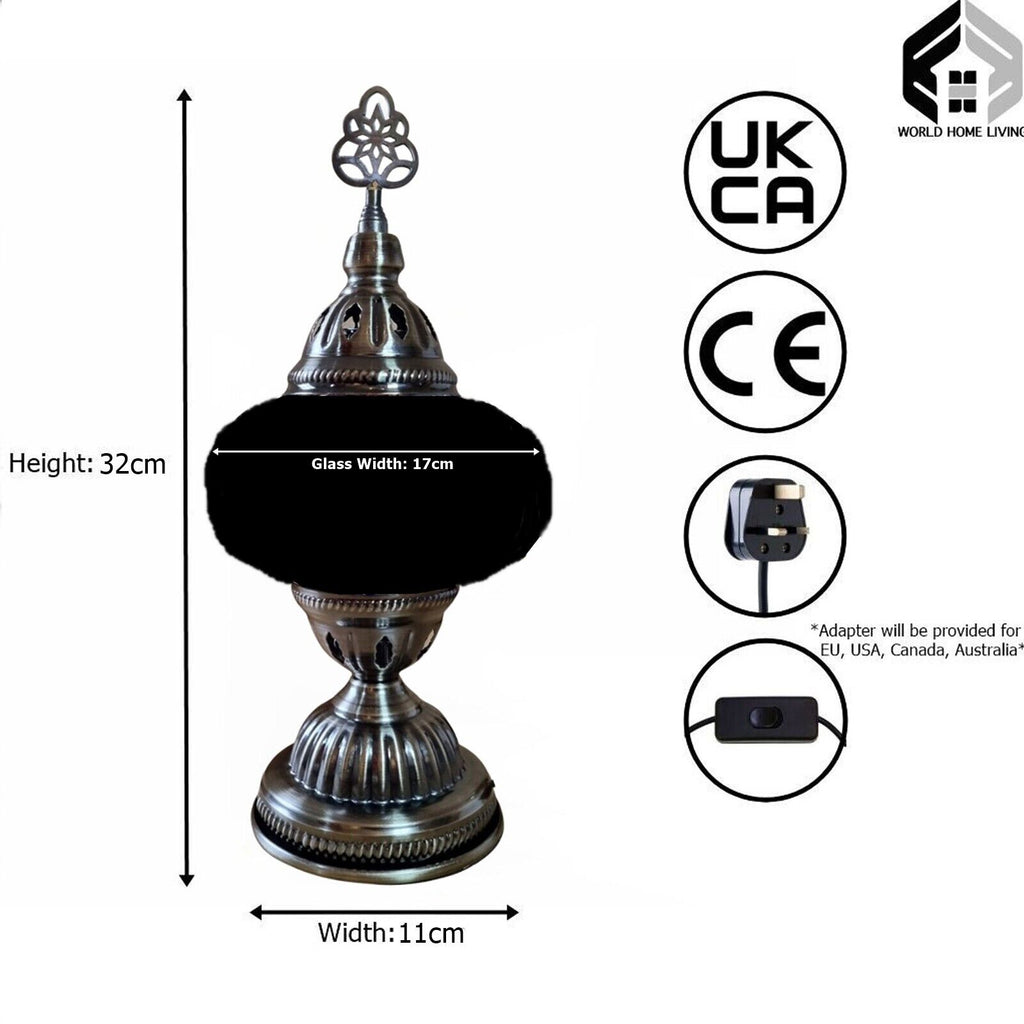 Türkische Glasmosaik-Tischlampen Großes Glas B4