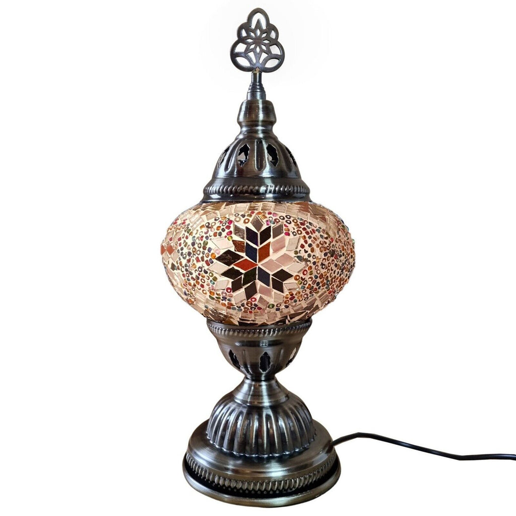 Luz de lámpara marroquí turca Auténtica mesa de escritorio de vidrio estilo Tiffany CE probada