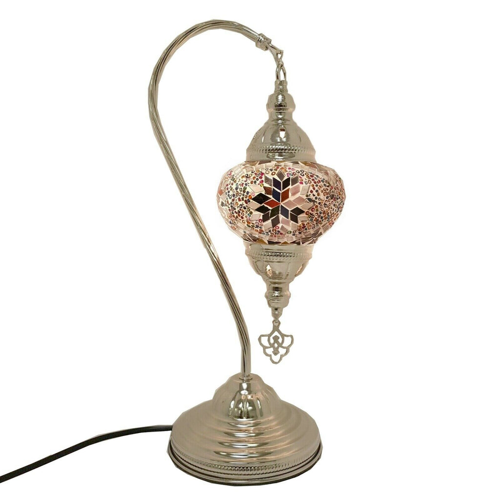 Moroccan Turkish Silver Chrome Table Lamp - MC4